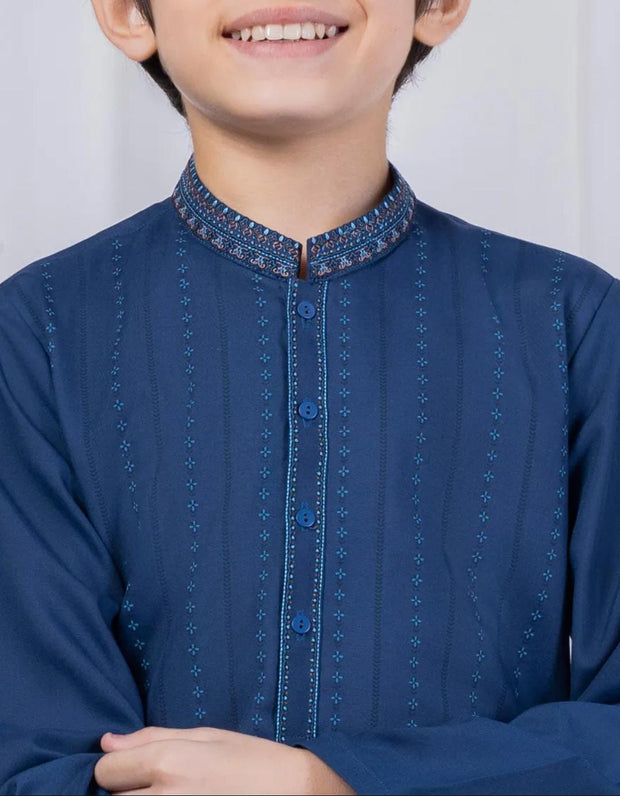 Blue Blended Kurta Pajama