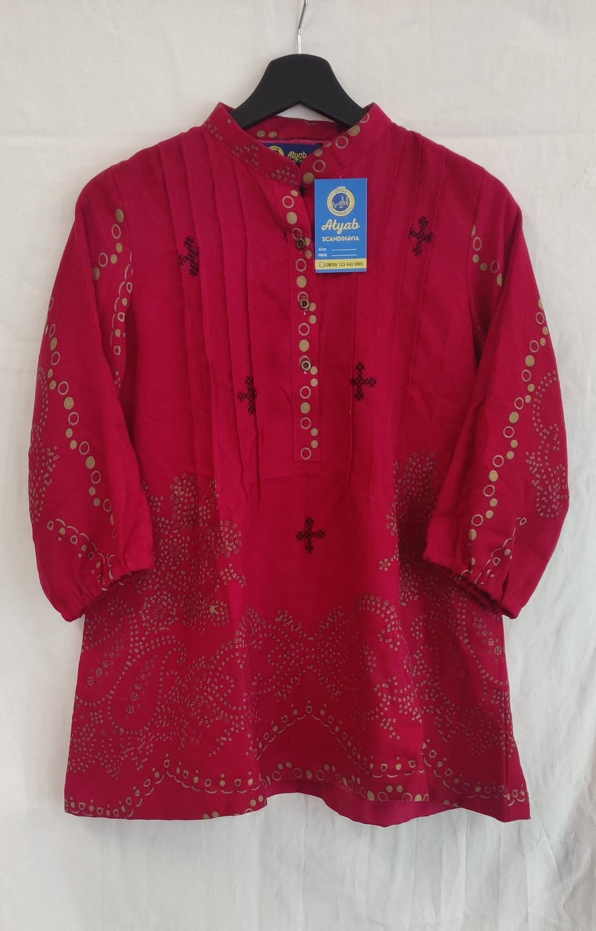 Elegant Soft Khaddar Cotton Umbrella shape short shirt.
