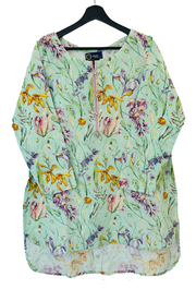 Floral Printed Shirt With Plain Qulote