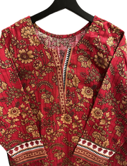 Floral Printed Khaddar Shirt