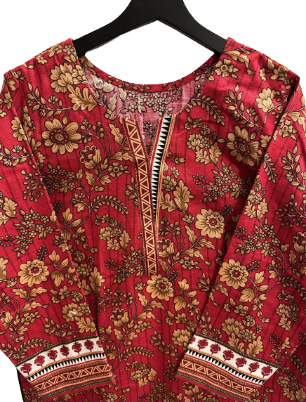 Floral Printed Khaddar Shirt