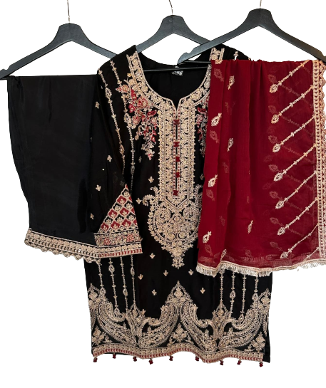 Embrioded Shirt And Dupatta With Trouser