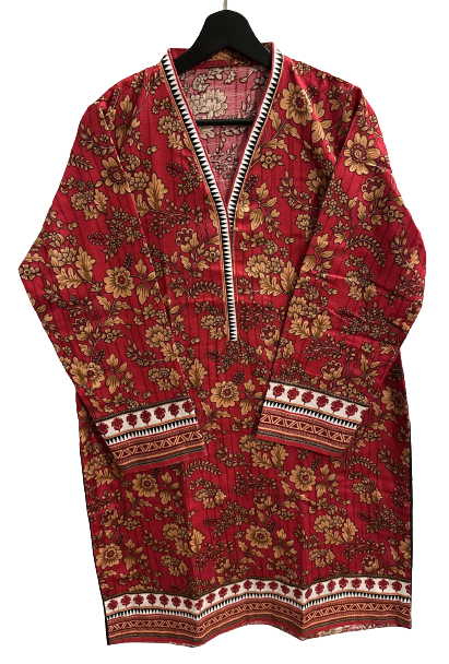 Floral Printed Khaddar Shirt