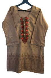 Embroided Shirt And Dupatta With Plain Trouser