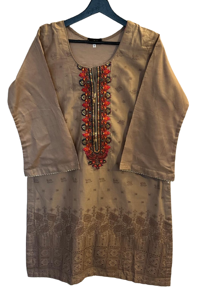 Embroided Shirt And Dupatta With Plain Trouser