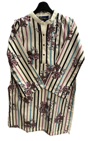 Floral Print Khaddar Shirt With Plain Trouser