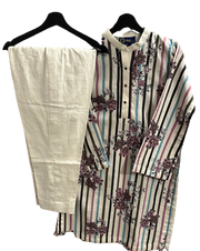 Floral Print Khaddar Shirt With Plain Trouser