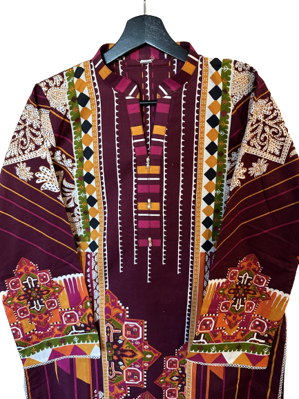 Digital Printed Shirt With Plain Trouser