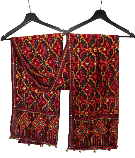 Embroided Shirt And Dupatta With Plain Trouser