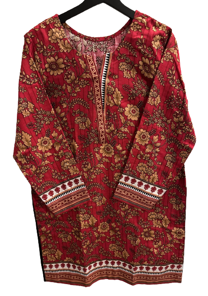 Floral Printed Khaddar Shirt